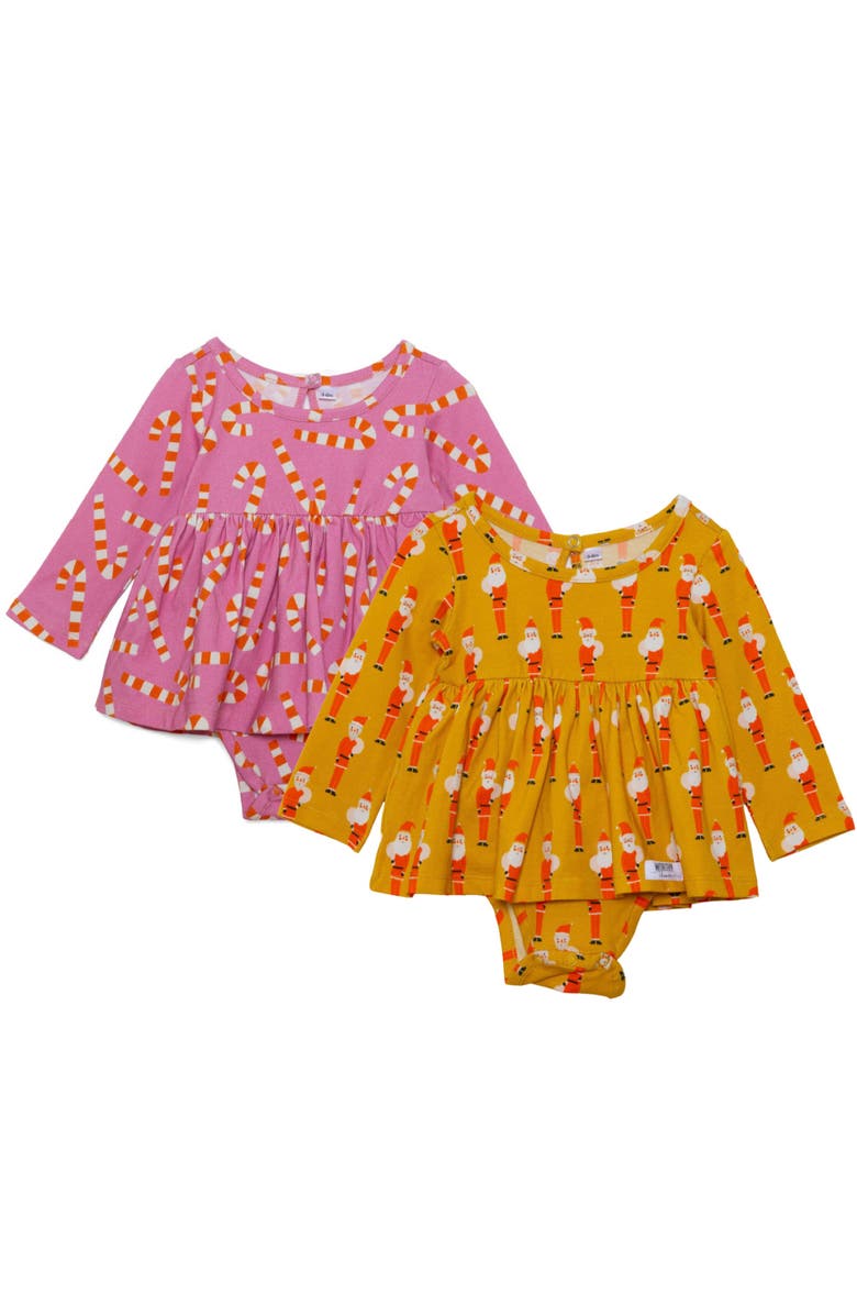 WORTHY THREADS Retro Christmas Long Sleeve Bubble Romper Pack, Main, color, Retro Christmas