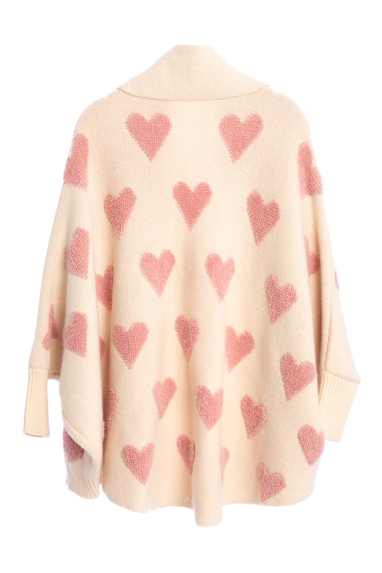 Heart Open Front Cardigan, Alternate, color, WHITE PINK
