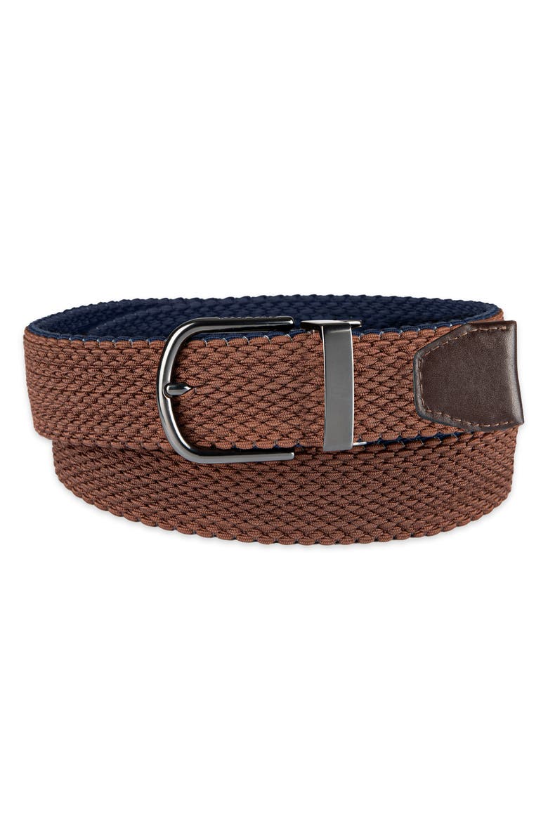 Cole Haan Reversible Stretch Web Belt, Alternate, color, Brown/ Navy