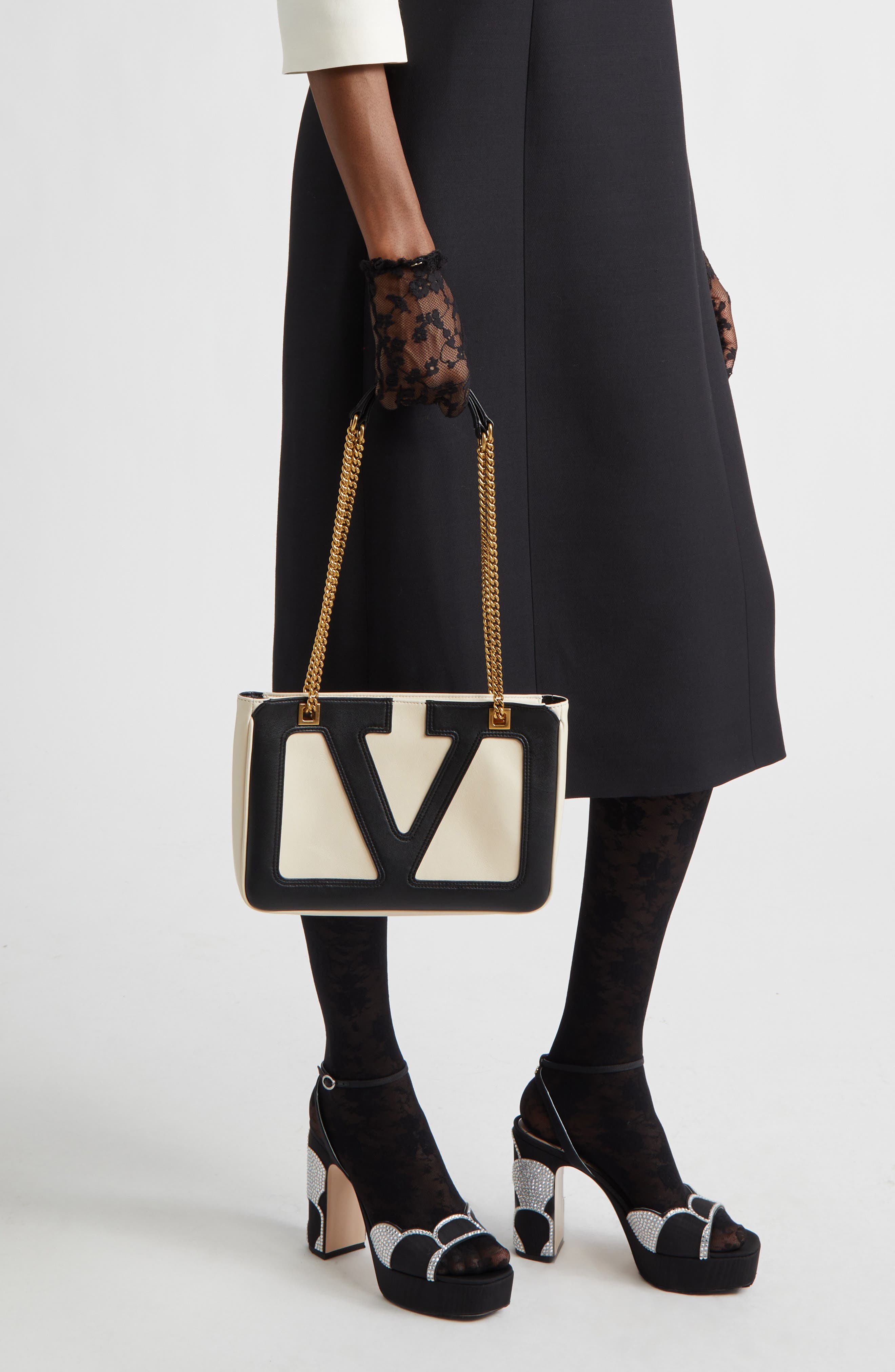 Small Viva Superstar Leather Tote, Alternate, color, WHITE/ BLACK