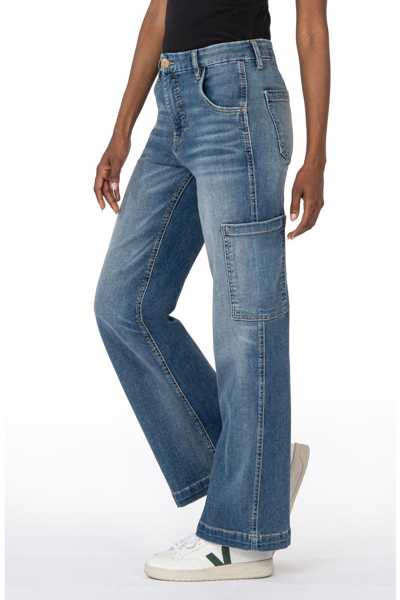 Jodi Fab Ab High Waist Wide Leg Cargo Jeans, Alternate, color, CREATIVE