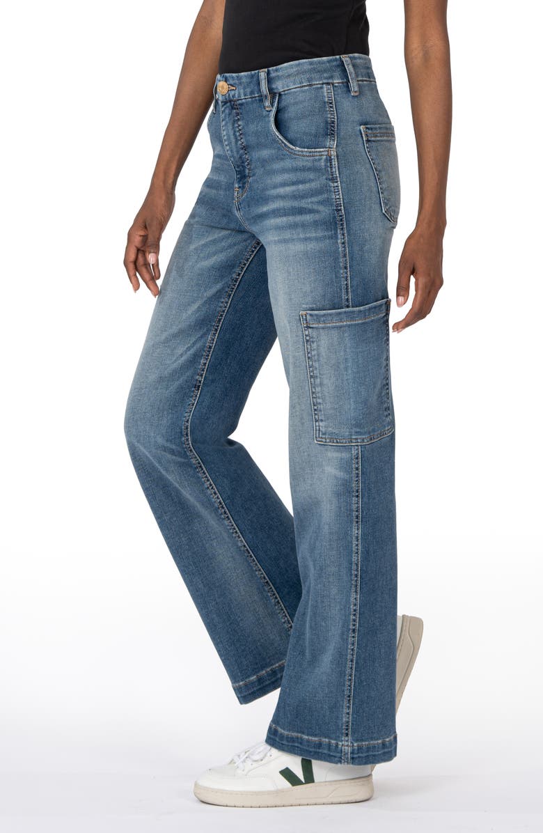 KUT from the Kloth Jodi Fab Ab High Waist Wide Leg Cargo Jeans, Alternate, color, 