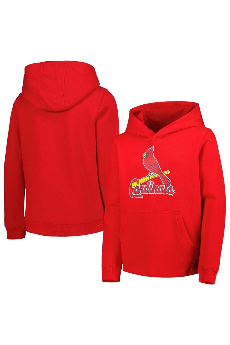 Youth Red St. Louis Cardinals Team Primary Logo Pullover Hoodie, Main, color, Red
