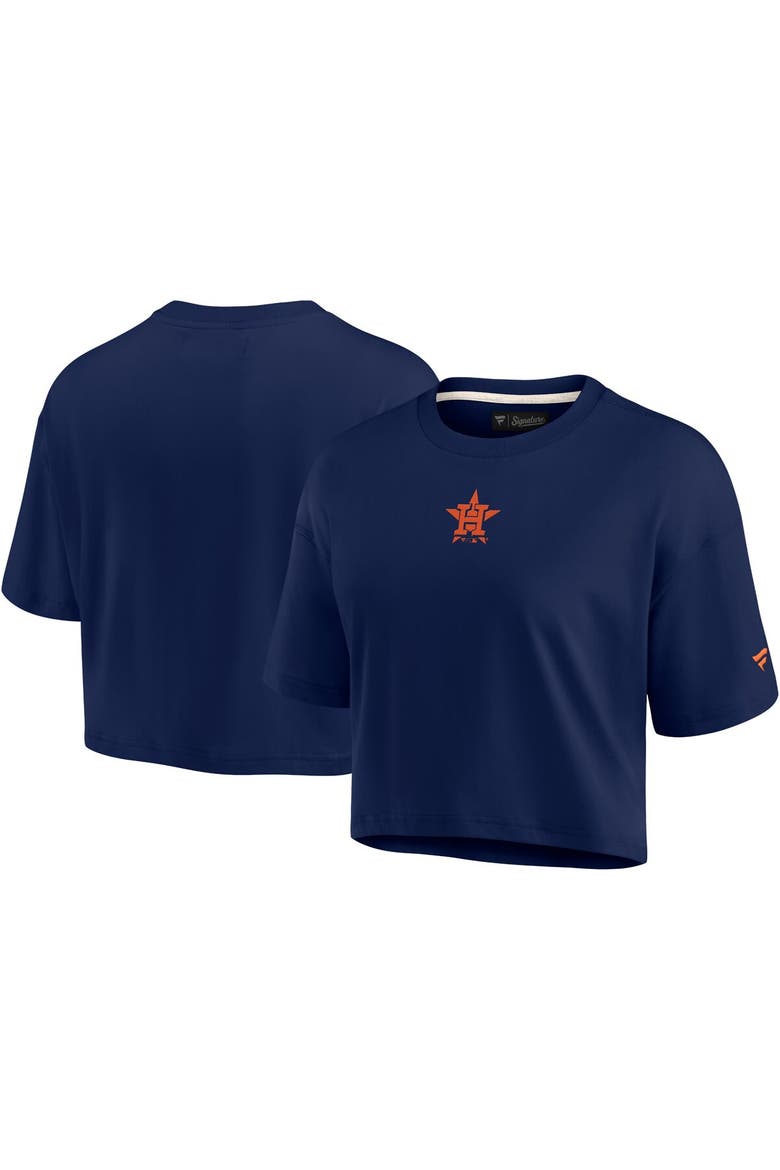 Women's Fanatics Navy Houston Astros Elements Super Soft Boxy Cropped T-Shirt, Main, color, Navy