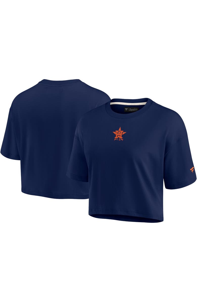FANATICS Women's Fanatics Navy Houston Astros Elements Super Soft Boxy Cropped T-Shirt, Main, color, Navy