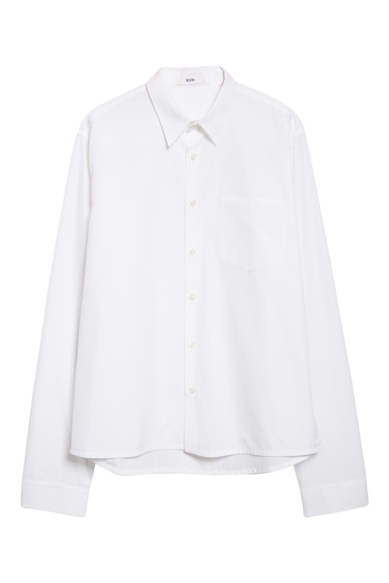 Cotton Button-Up Shirt, Alternate, color, WHITE POPELINE