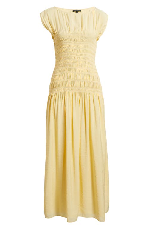 Rag & Bone Skye Smocked Drop-waist Maxi Dress In Yellow