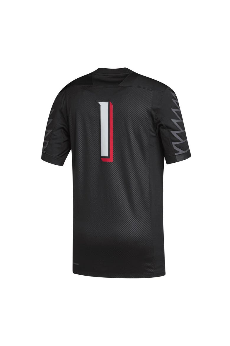 Men's adidas #1 Black Louisville Cardinals Premier Football Jersey, Alternate, color, Black
