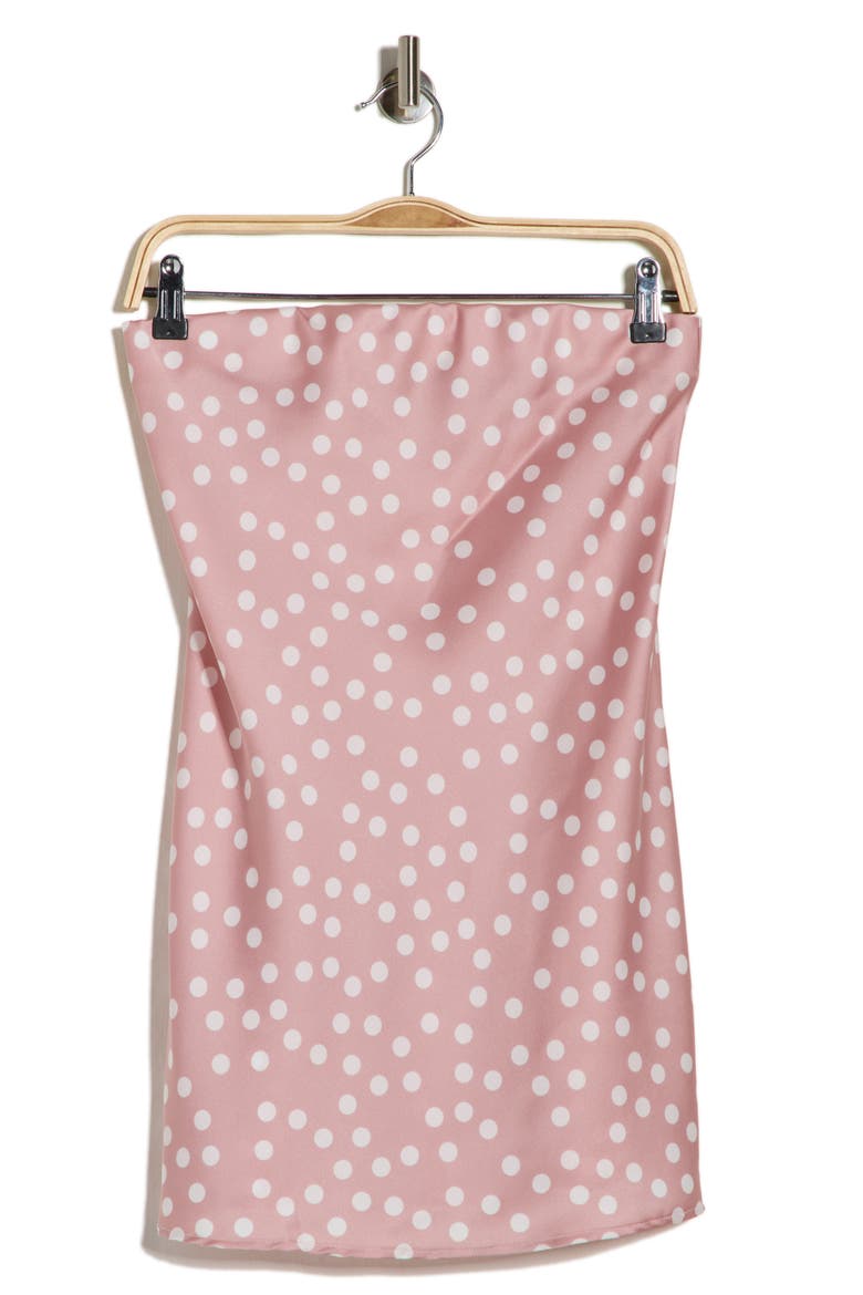 Polka Dot Strapless Tunic Top, Alternate, color, PINK