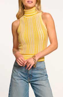Ramy Brook Leonie Stripe Turtleneck Sweater Tank