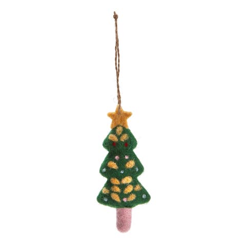 Holiday Handcrafted Multicolor Felt Tree Ornaments Decor