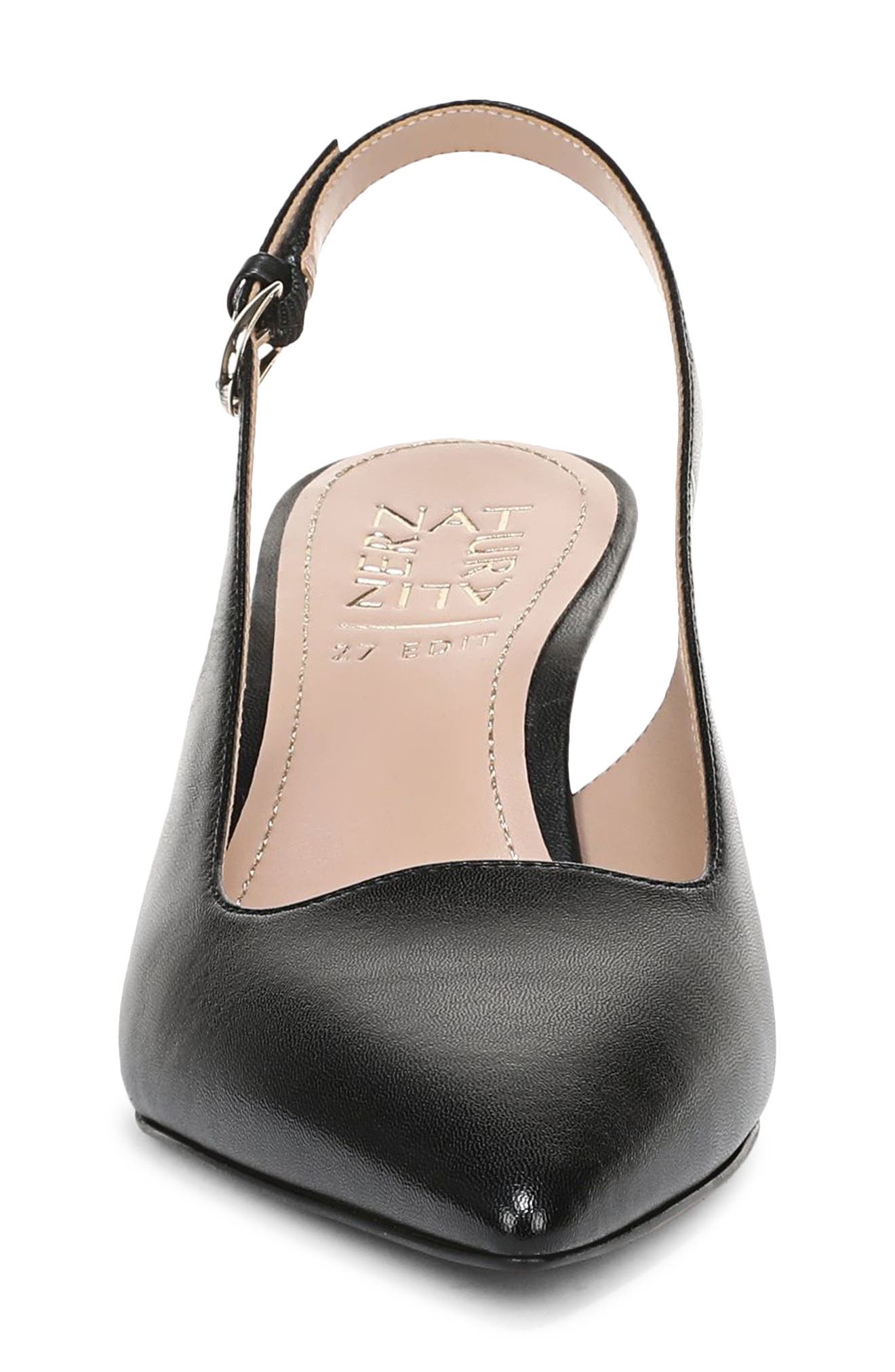 Madison Slingback Pointed Toe Pump, Alternate, color, BLACK