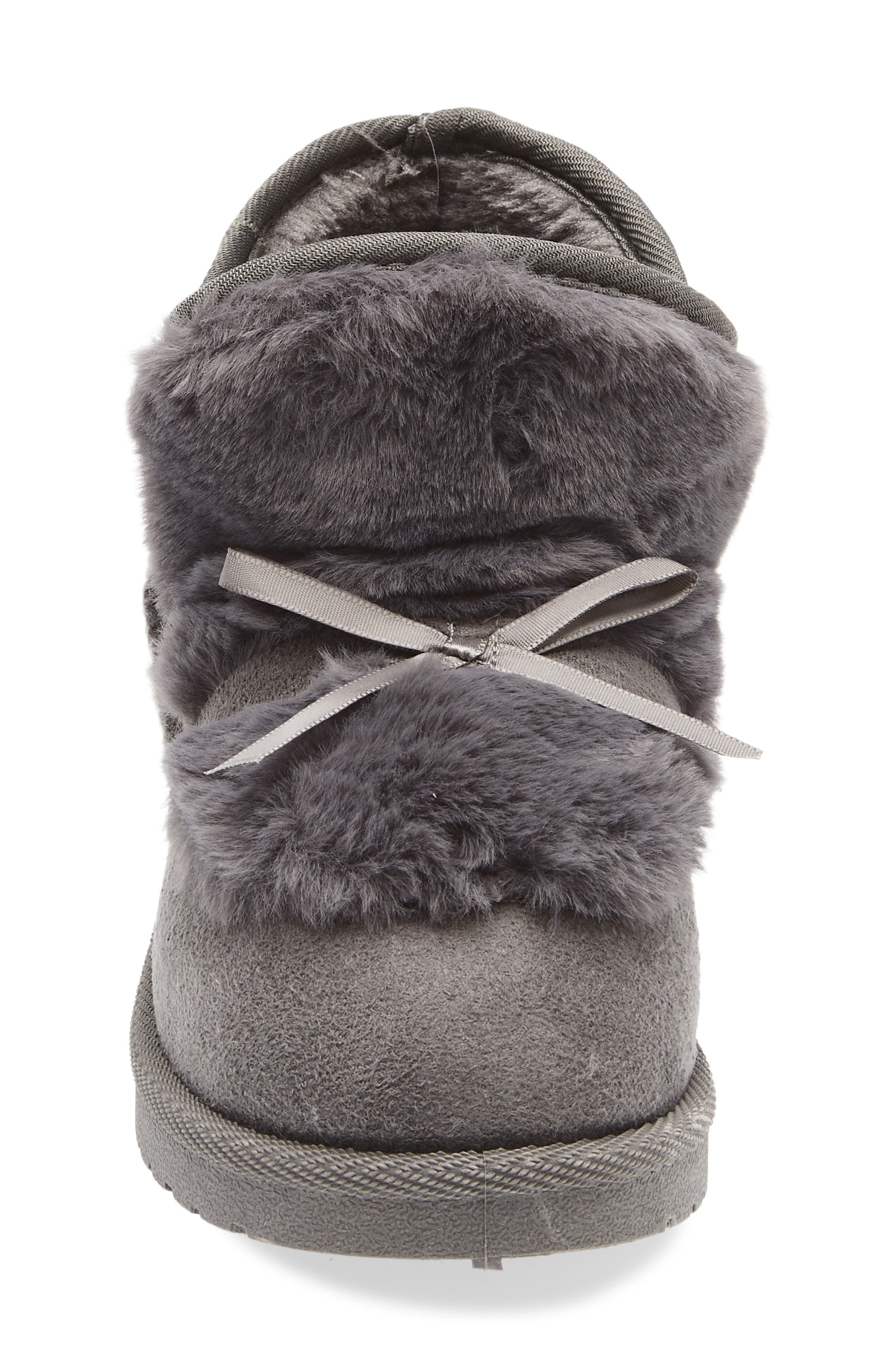 OLIVIA MILLER Kids' Faux Fur Lined Slipper Boot, Alternate, color, Grey