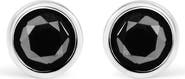 Haus of Brilliance 14K White Gold 4.00 Ct Black Diamond Bezel- Stud Earrings with Screw Backs