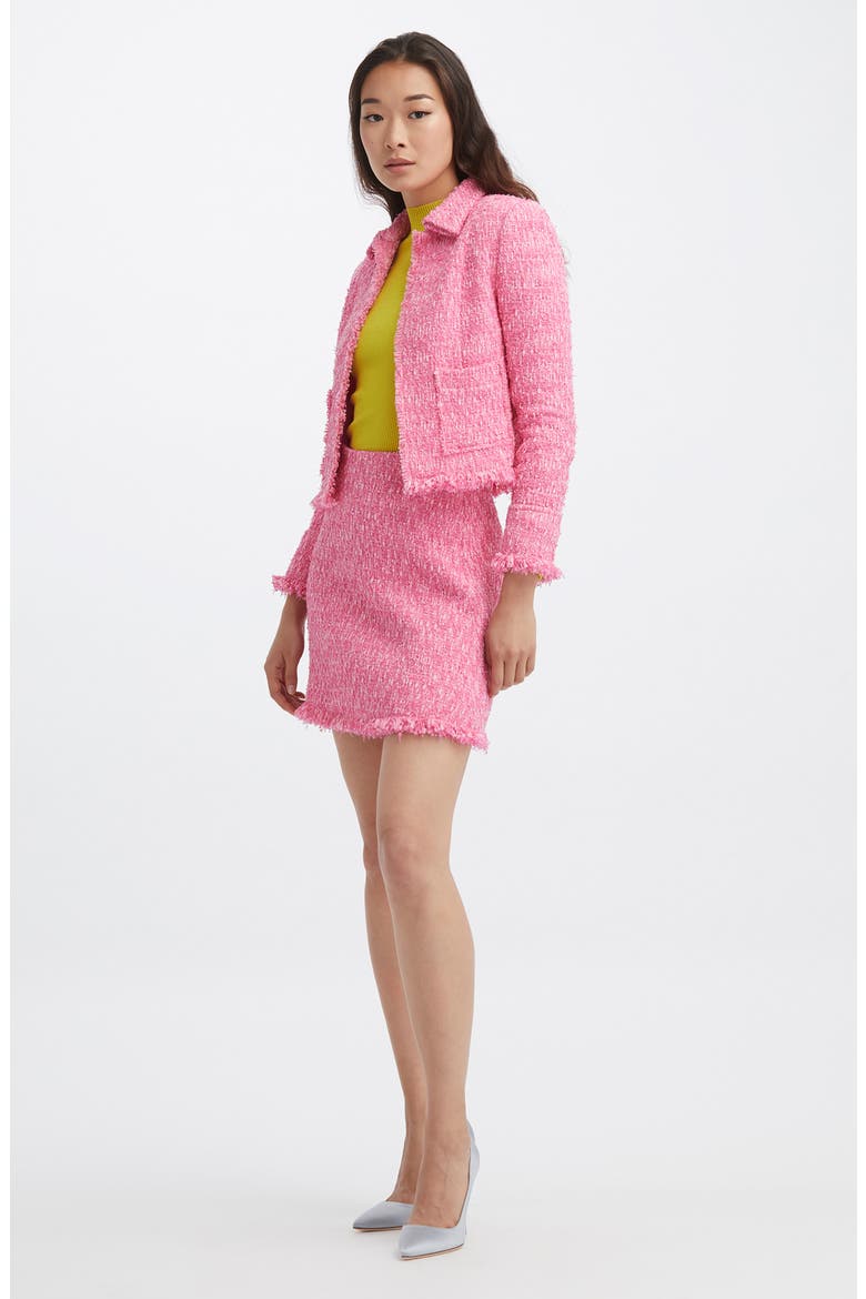 Ribbon Tweed Jacket, Alternate, color, AZALEA
