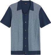 Rails Silas Stripe Knit Cotton Blend Camp Shirt