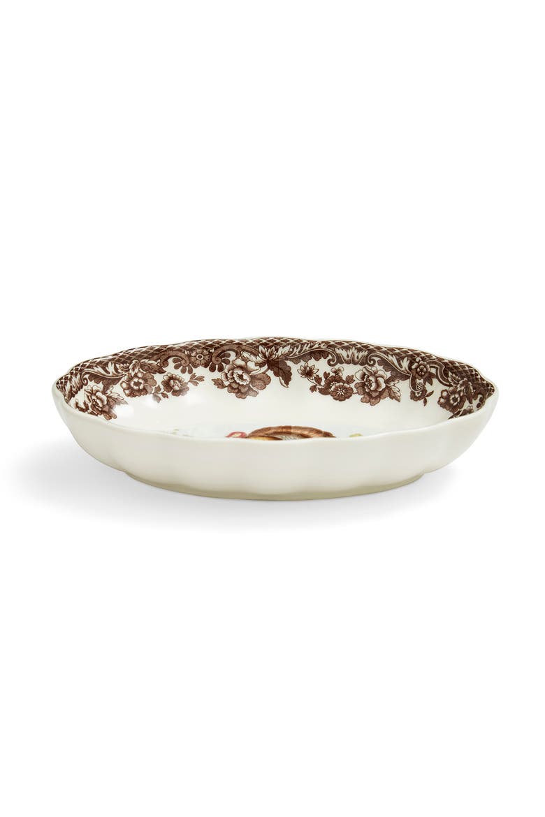 Woodland Turkey 6" Oval Fluted Dish, Alternate, color, Brown