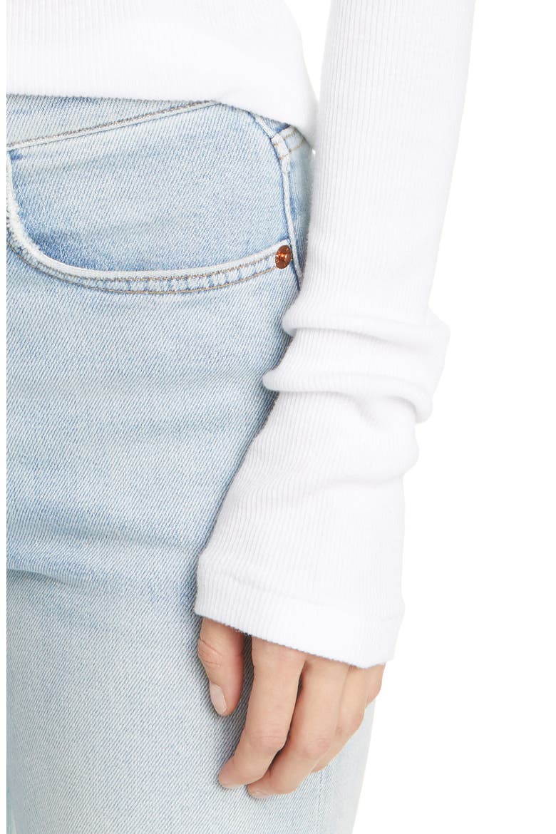 '60s Fitted Rib Knit Sweater, Alternate, color, OPTIC WHITE