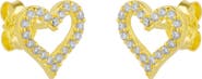 Spero London Heart Sterling Silver Stud Earrings
