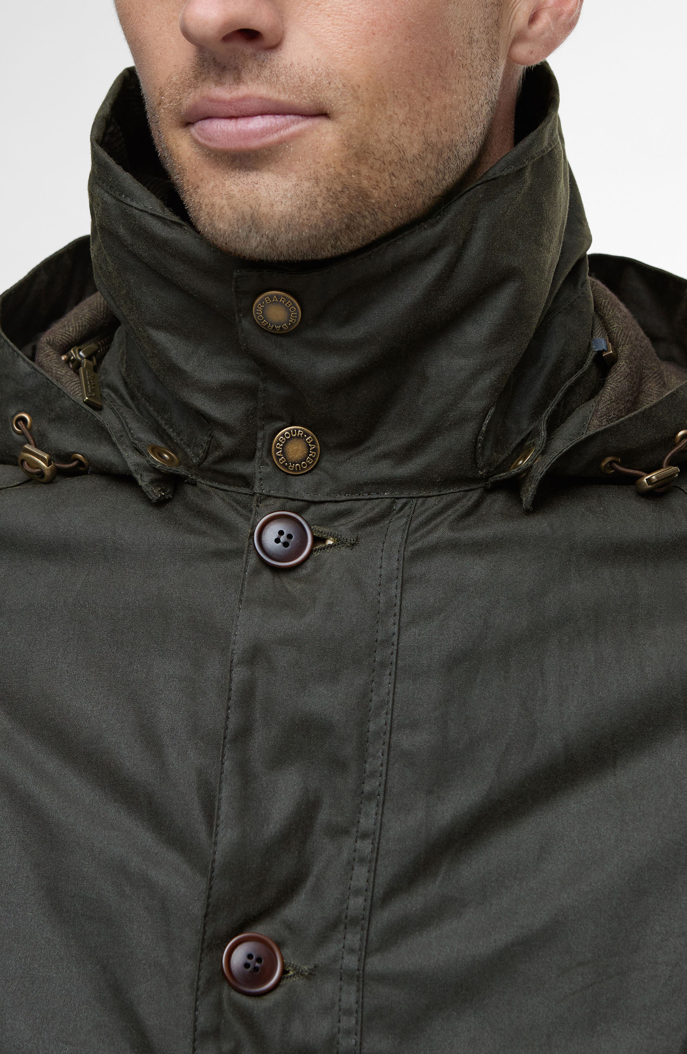 Barbour Modern Waxed Cotton Jacket with Removable Hood (Men
