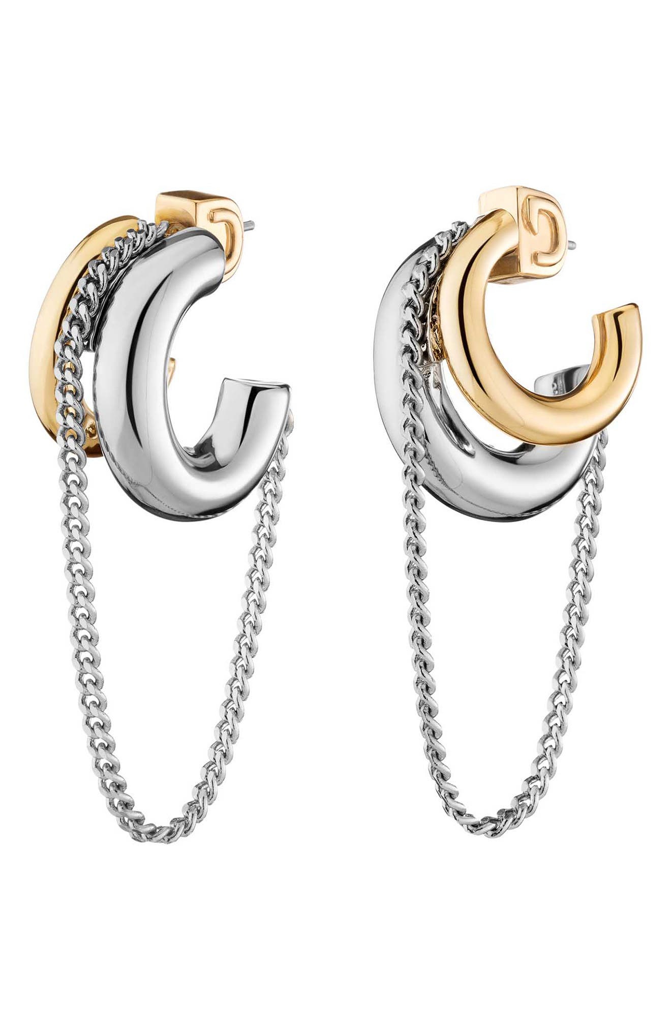 DEMARSON Lafayette Hoop Earrings in Gold/Silver 