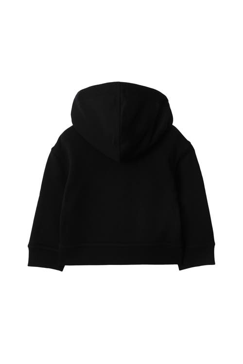 Burberry Check-print Logo-patch Zip-up Hoodie In Black