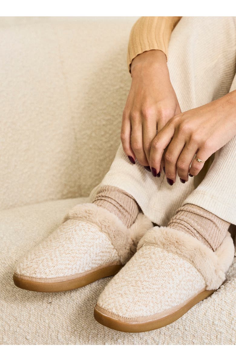 TOMS Oslo Faux-Fur Lined Convertible Slipper, Alternate, color, Beige/ Khaki