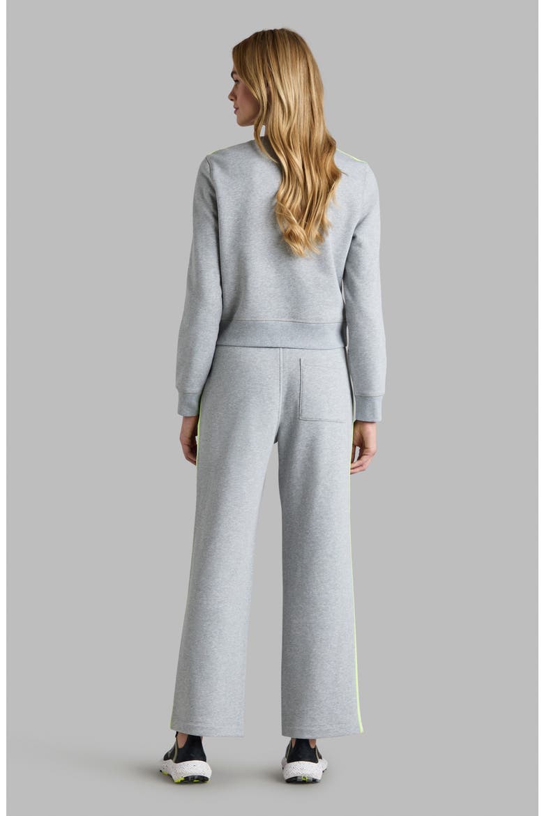 Side Stripe French Terry Relaxed Straight Leg Pants, Alternate, color, MELANGE GREY