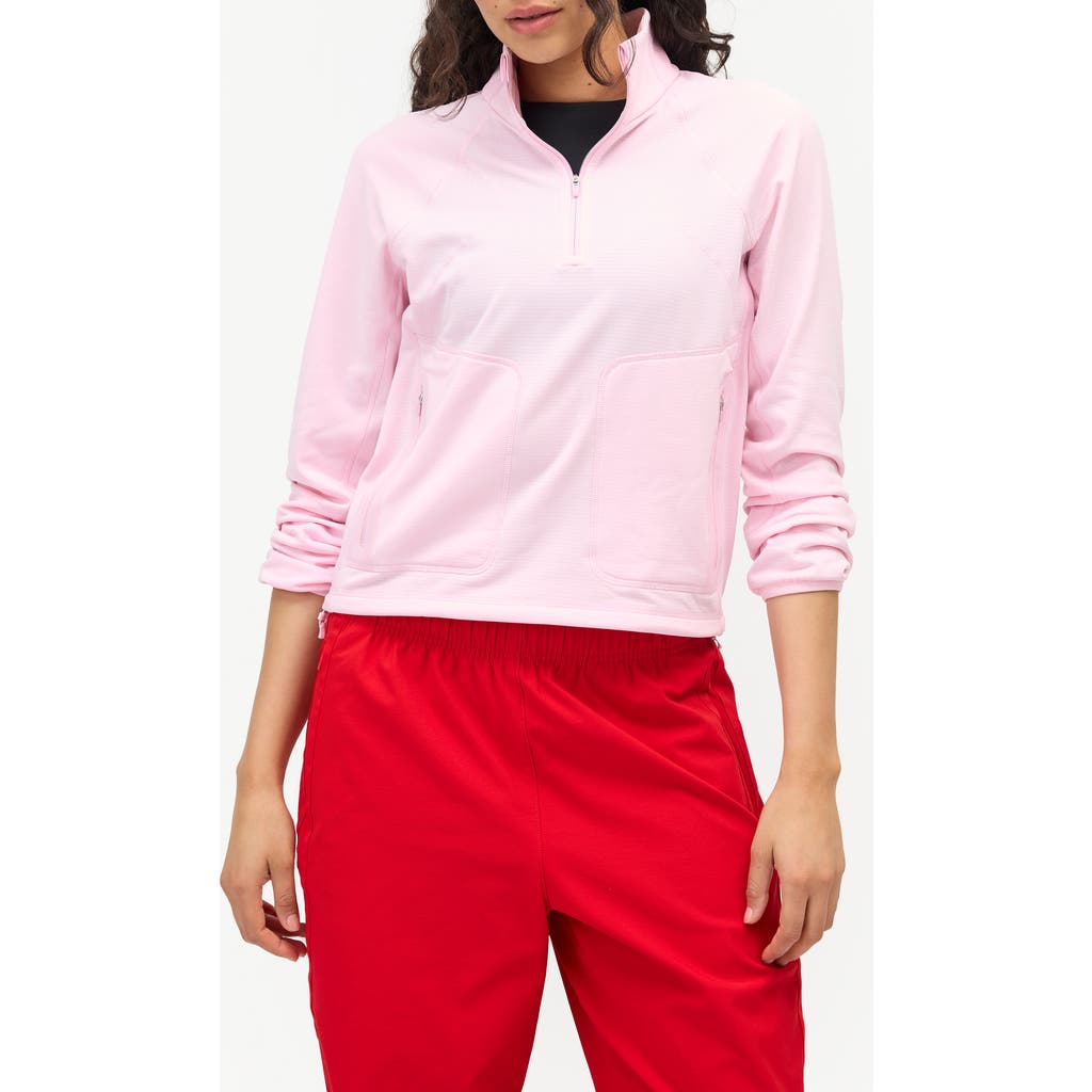 Halfdays Rebecca Half-zip Fleece Pullover In Pink