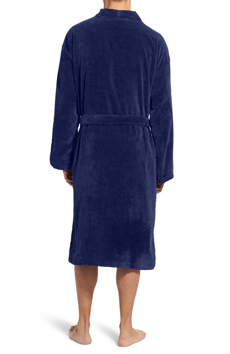 Polo Ralph Lauren Cotton Fleece Robe, Alternate, color, Navy