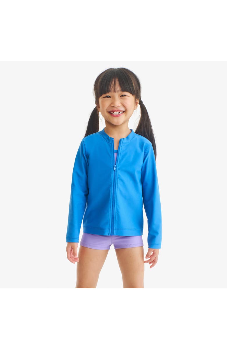 Primary Kids Long Sleeve Full-Zip Rash Guard, Alternate, color, Blueberry
