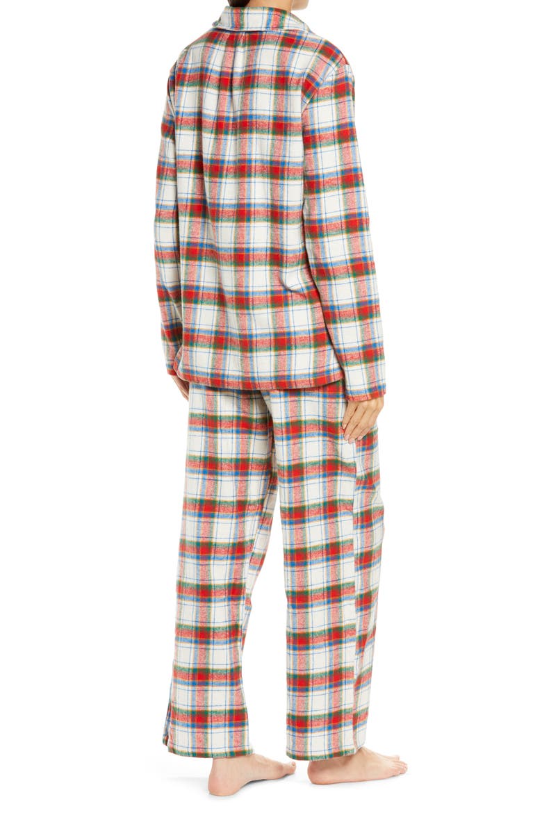 Family Flannel Patchwork Pajamas, Alternate, color, IVORY EGRET MULTI PREPPY PLAID