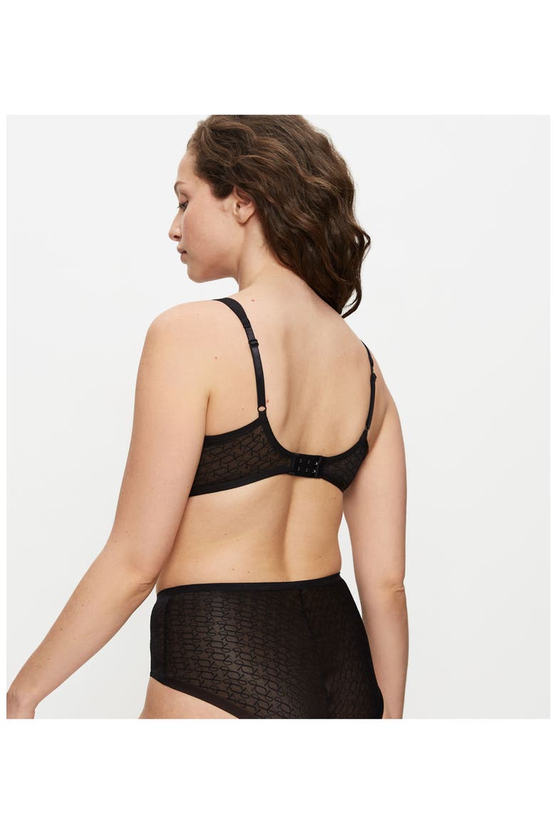 Signature Sheer Minimizer Bra, Alternate, color, Black