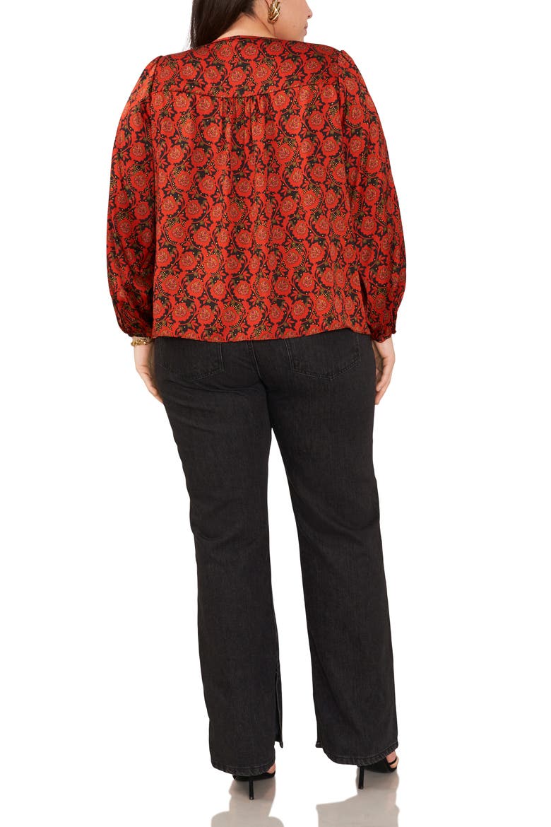 Floral Print Woven Shirt, Alternate, color, STUDIO RED