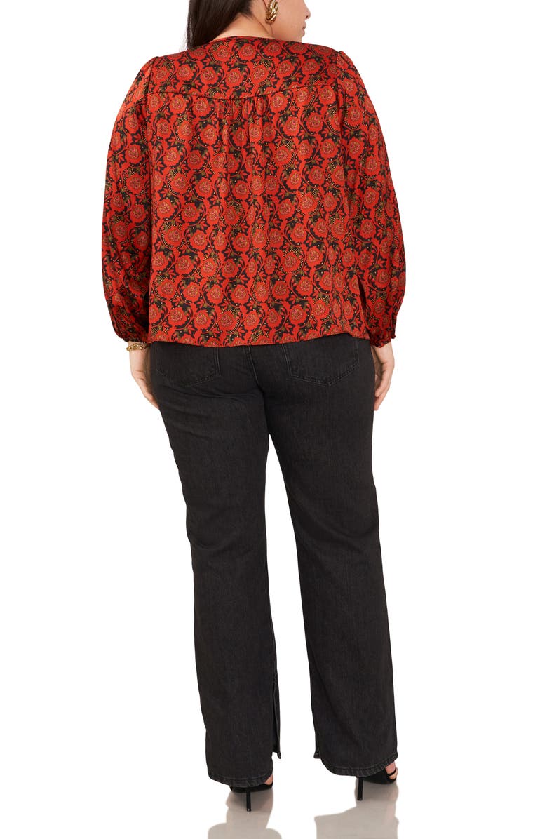 1.STATE Floral Print Woven Shirt, Alternate, color, Studio Red