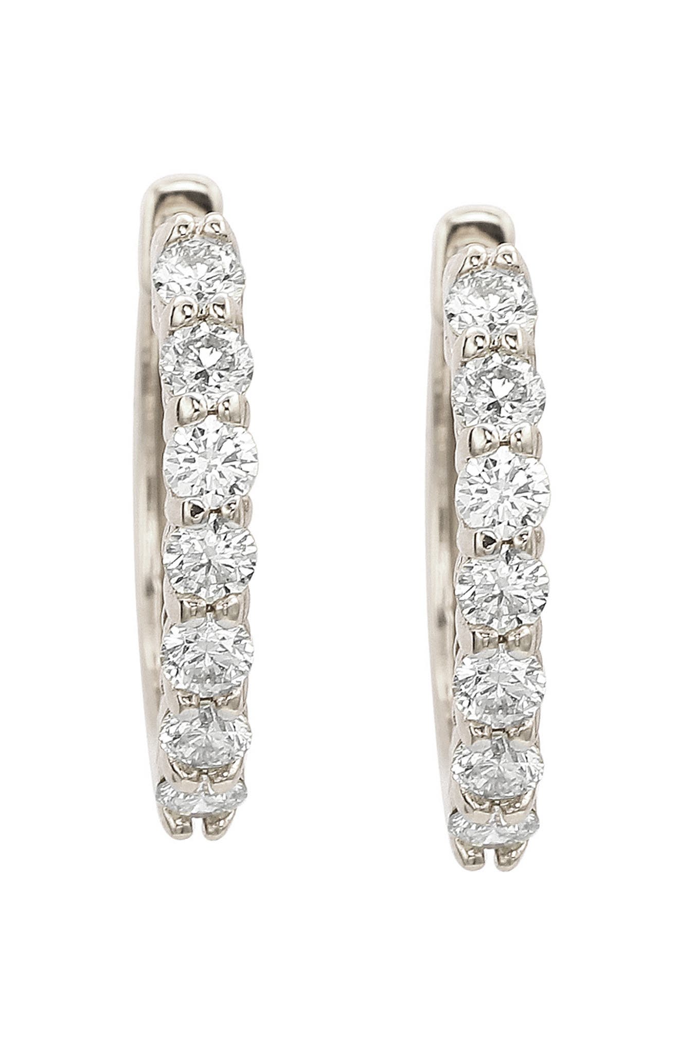 SUZY LEVIAN 14K Gold Diamond Huggie Hoop Earrings - 1.0ct.