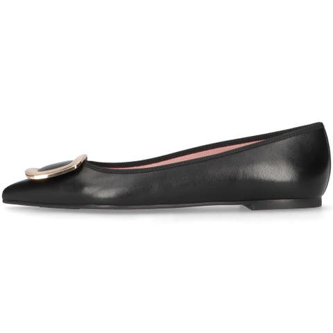 Pointed Toe Buckle Ballet Flat