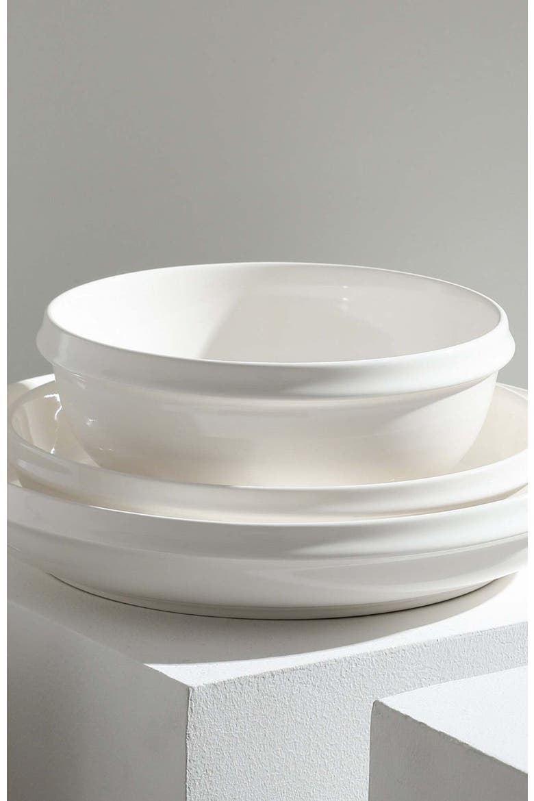 Verso Porcelain 12-Piece Dinnerware Set, Alternate, color, White