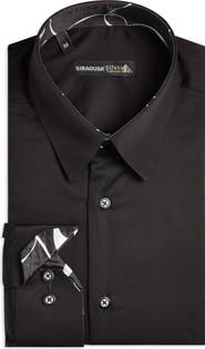 Siragusa Printed Silk Trim Dress Shirt