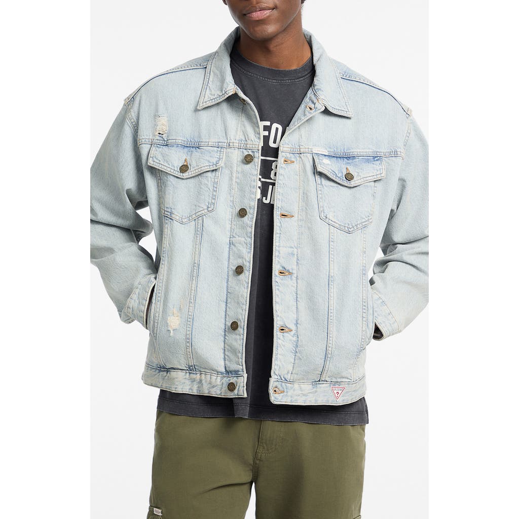 Guess Jeans Oversize Denim Trucker Jacket In Blue