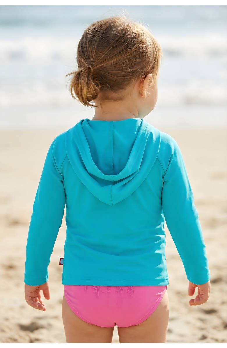 CITY THREADS Baby Unisex UPF 50+ Long Sleeve Hooded Rashguard Tee, Alternate, color, Medium Grey