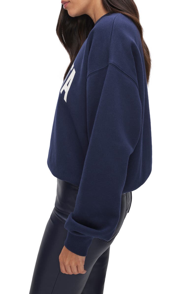 Good American Atlanta Brushed Fleece Graphic Sweatshirt, Alternate, color,