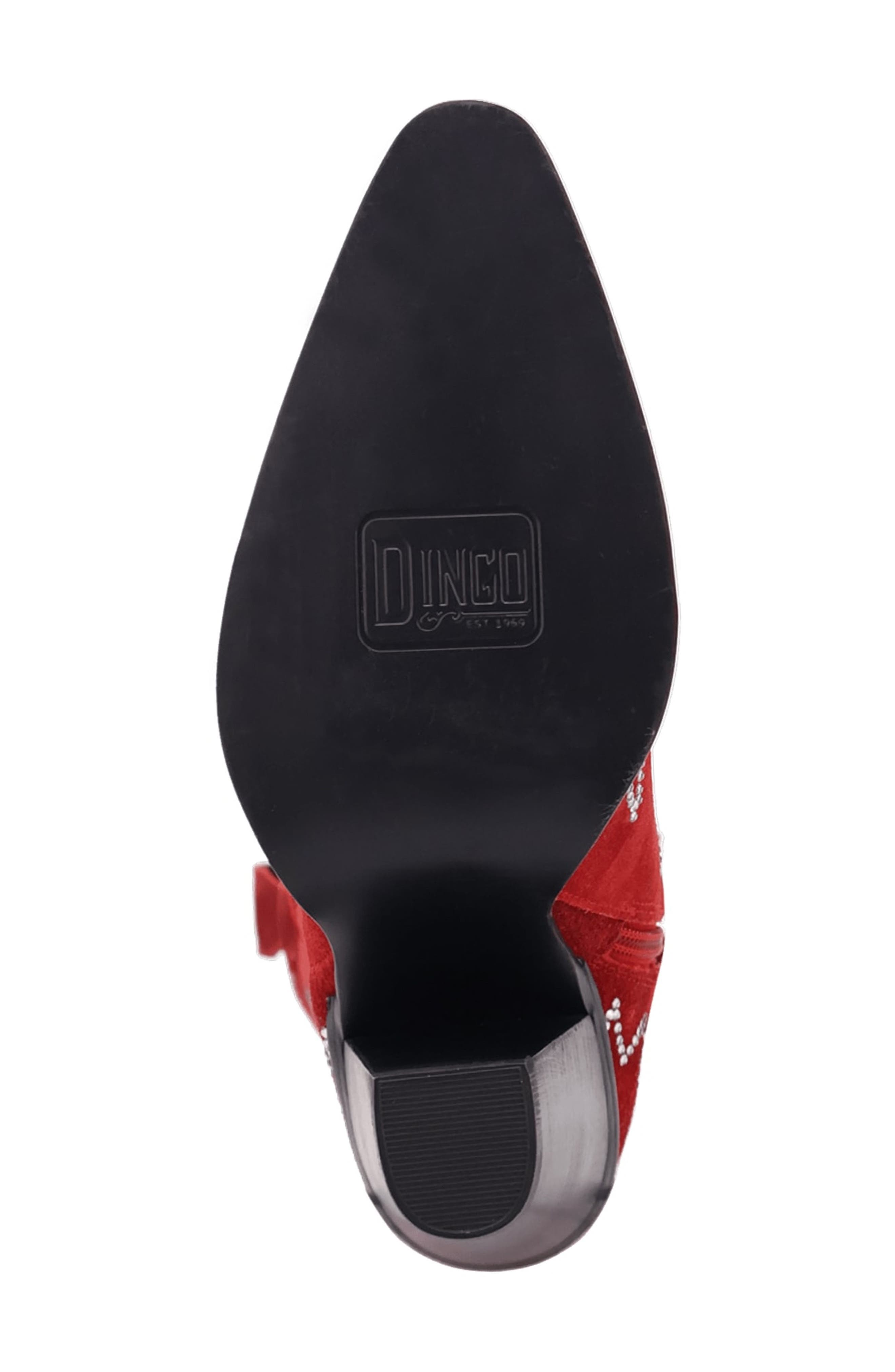 Double Take Over the Knee Western Boot, Alternate, color, RED