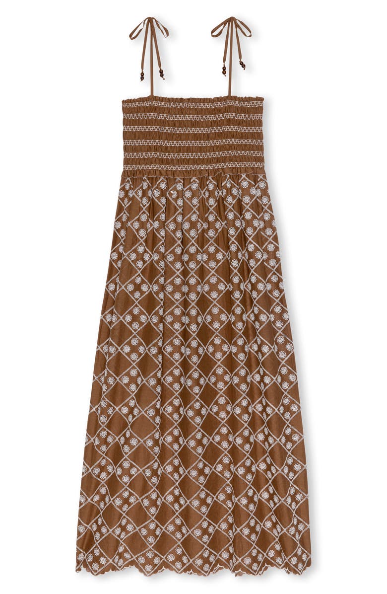 Rails Becca Floral Embroidery Maxi Dress, Alternate, color, Cocoa Daisy Embroidery