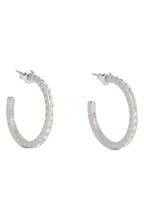 Reiss Sade Crystal Hoop Earrings In Silver Tone/clear Crystal