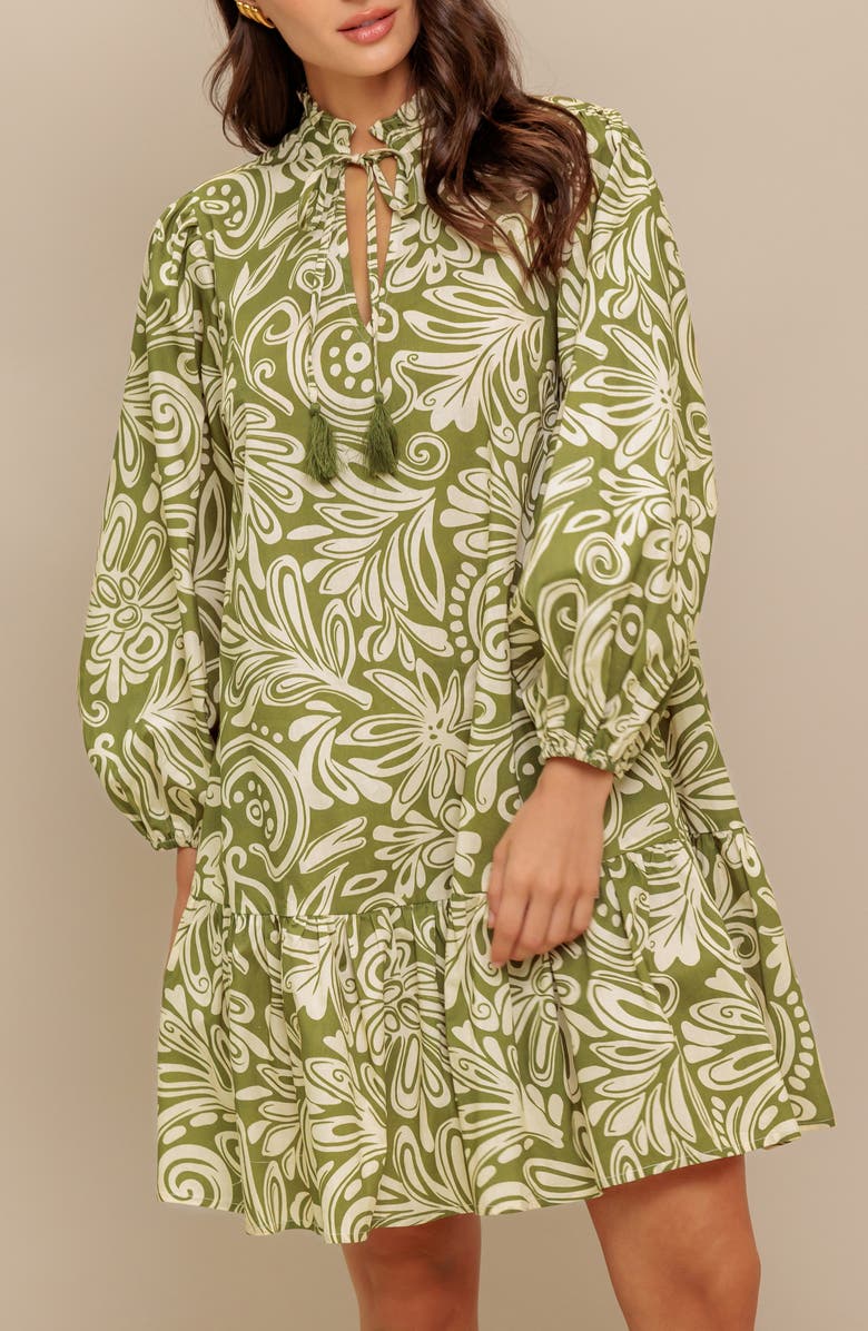 FLYING TOMATO Bracelet Sleeve Minidress, Alternate, color, Olive