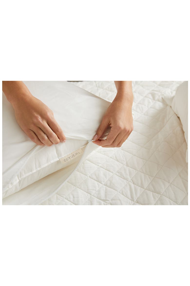 Organic Cotton Pillow Protector, Alternate, color, ALPINE WHITE