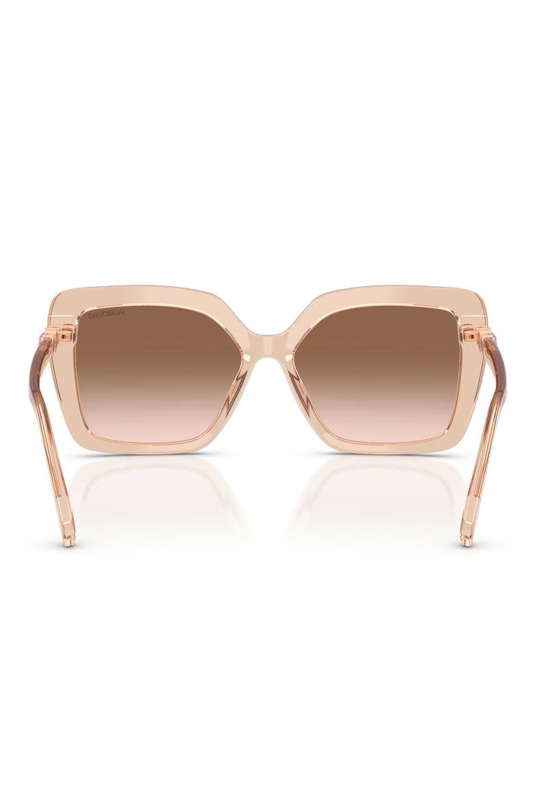 57mm Butterfly Sunglasses, Alternate, color, TRANSPARENT BEIGE / BROWN