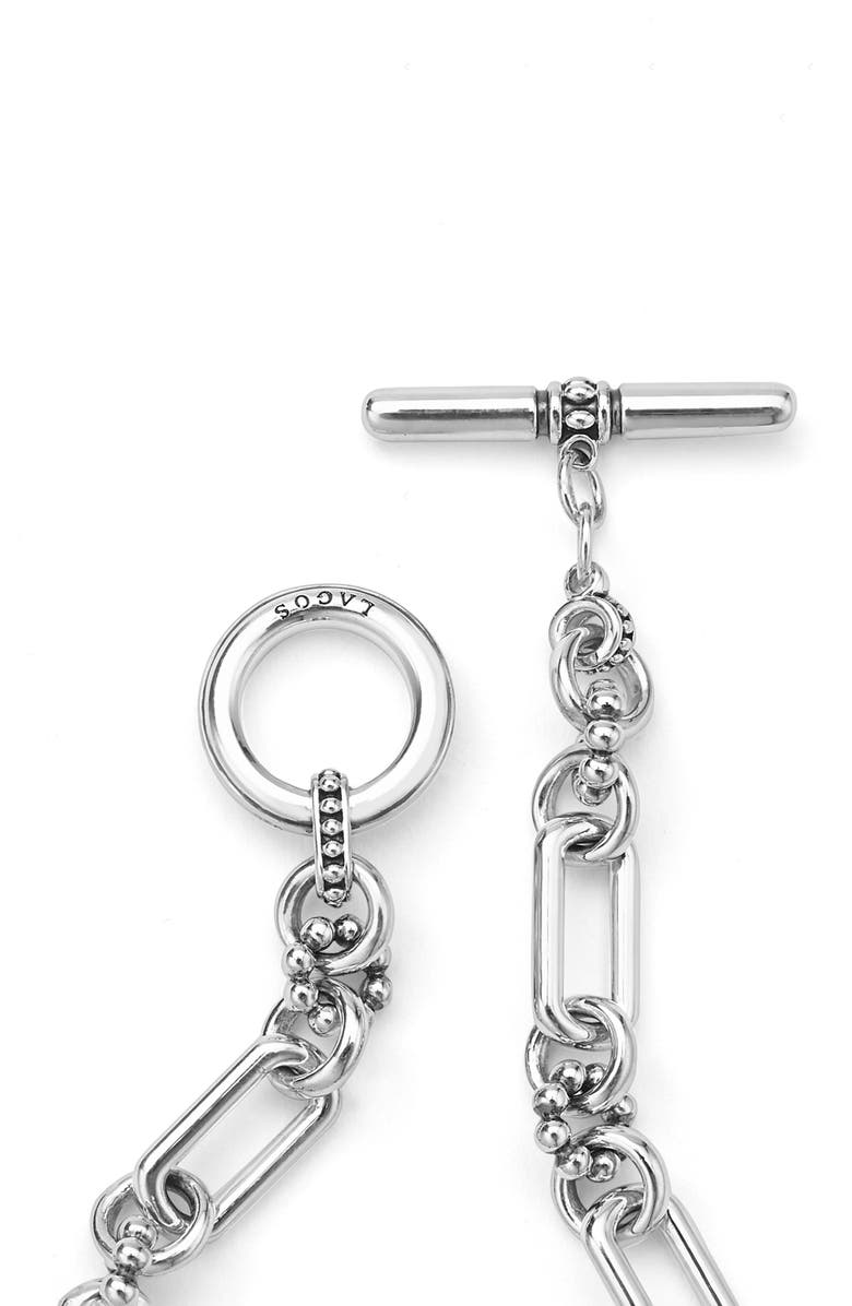 LAGOS Petite Sterling Silver Link Bracelet, Alternate, color, Silver