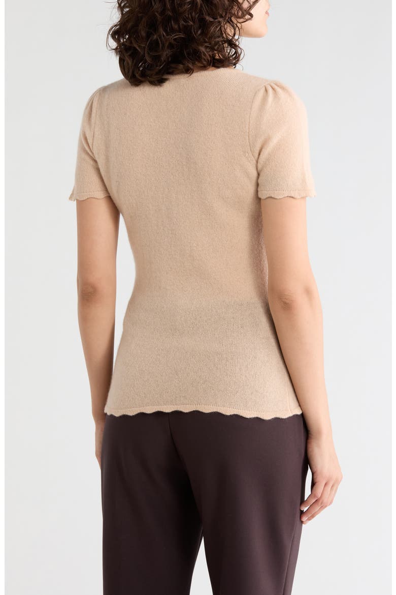 Scallop Edge Cashmere Sweater, Alternate, color, CAMEL